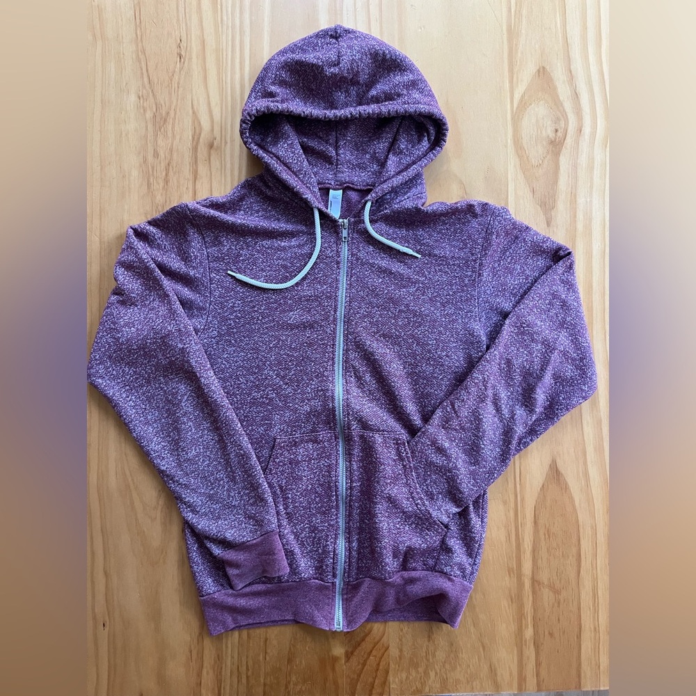 American Apparel Maroon Zip-Up Hoodie